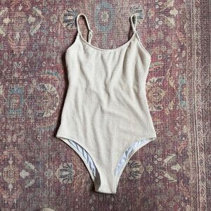 Geode Medium Cream Textured One-Piece Swimsuit